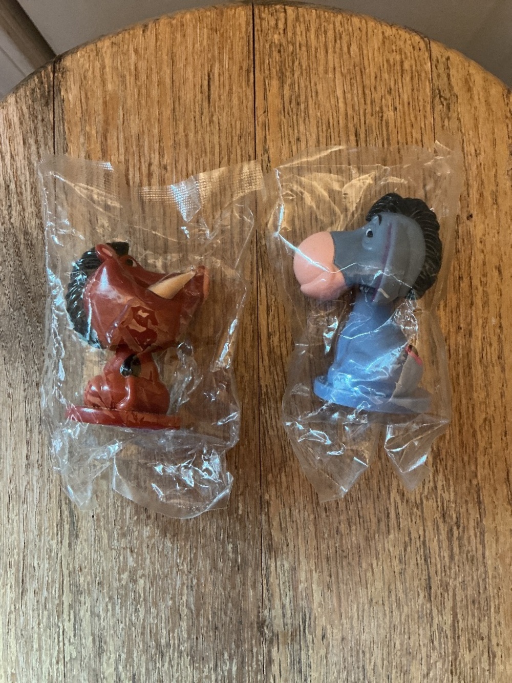 New Set of 2 Vintage Kelloggs Disney Mini Bobblehead Wobblers Pumbaa and Eeyore